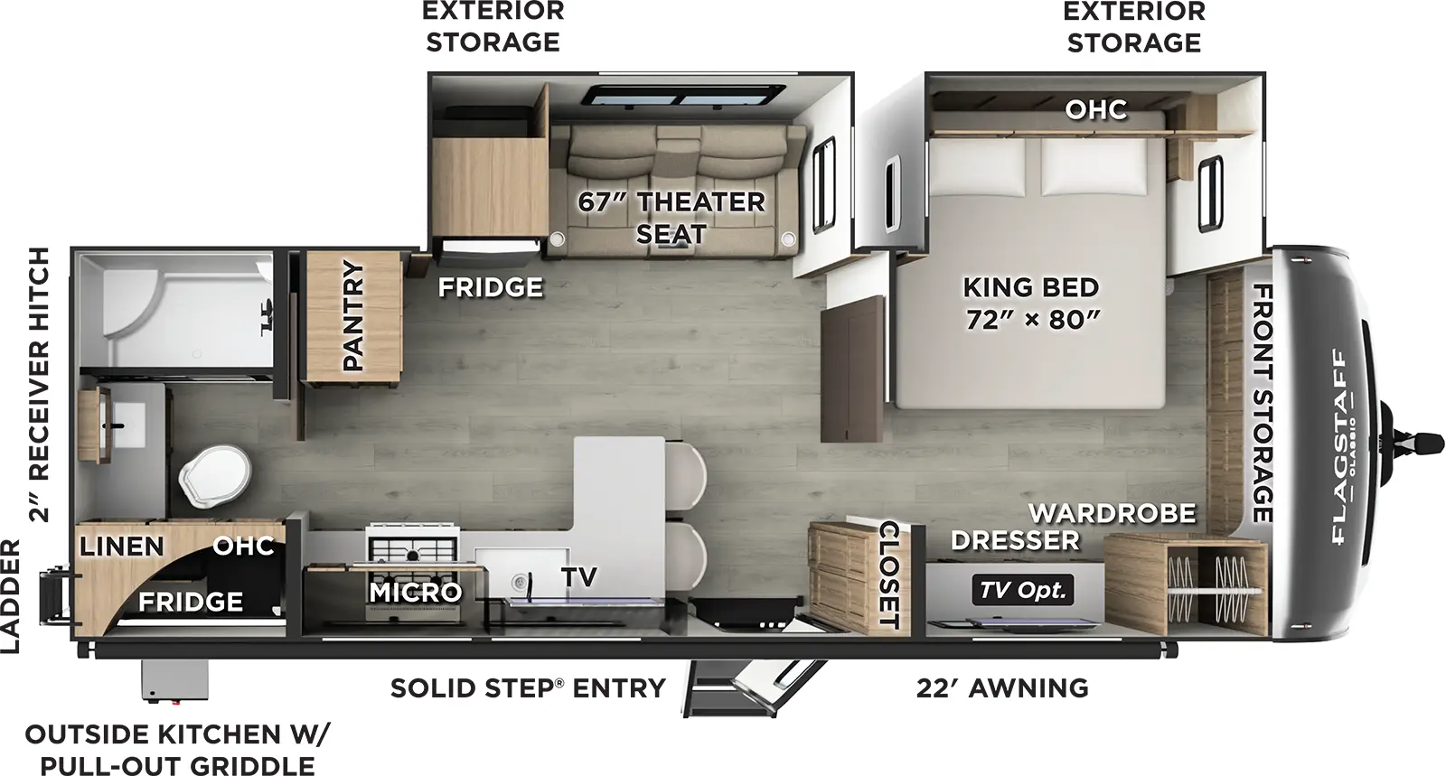 Flagstaff Classic Travel Trailers 826KBS Floorplan